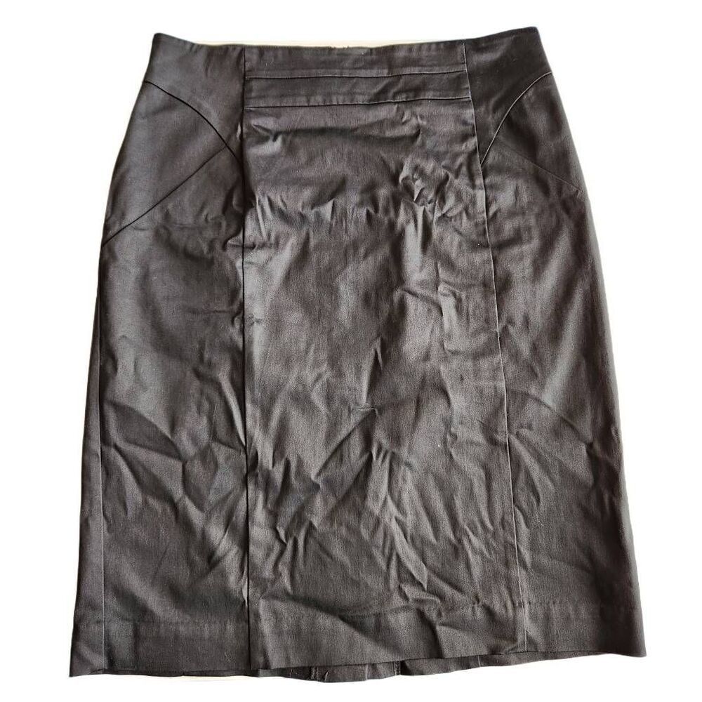 Worthington women's size 8 black pencil skirt textured Moto slim fit tight offic